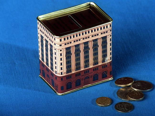 The Commonwealth Bank money box modelled on the heritage listed site at Martin Place.