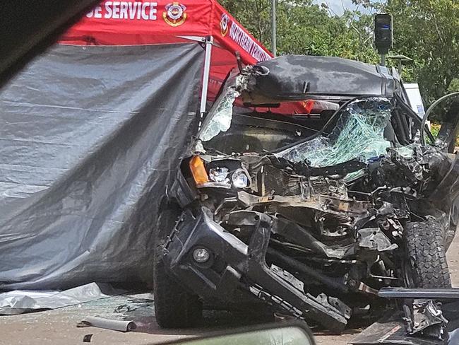 NT Police have confirmed the 77-year-old driver of a utility vehicle has lost his life after a horror two-vehicle collision on the Stuart Highway at Palmerston.