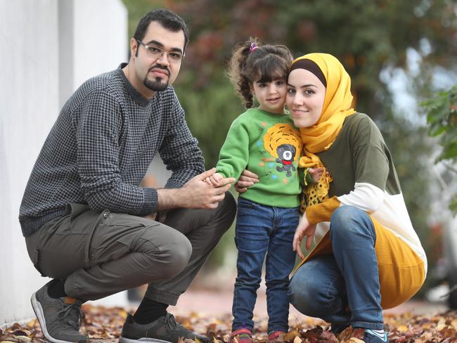 Mr Hasan Al-Bazzaz and Mrs Hiba Nabeel Dawood Kharrufa are pharmacists from Mosul. Their degrees have not been recognised, and they must each take tests costing up to $3000 each. Picture: AAP