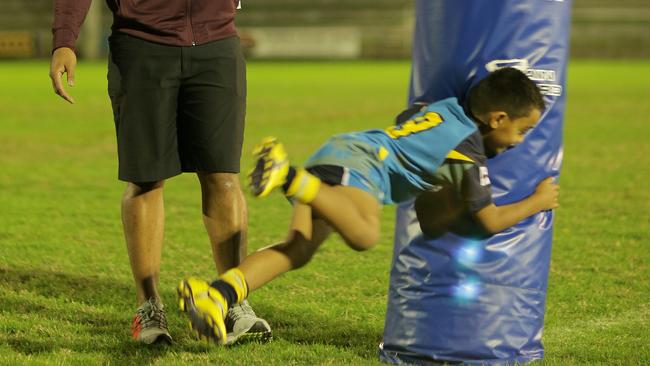 The North Lakes Kangaroos junior Brian Pouniu as a six-year-old old. Now he is a Dolphins recruit.