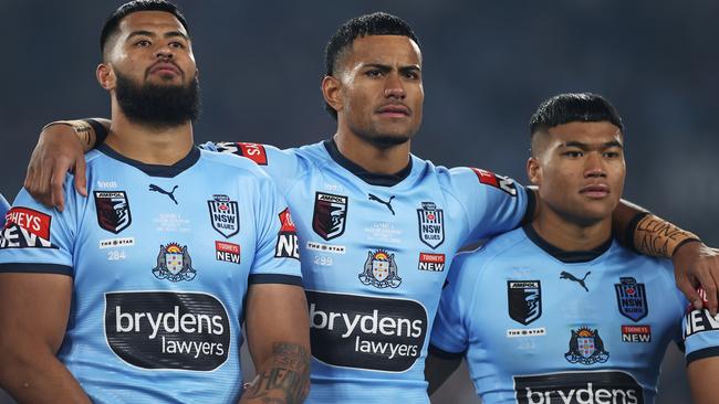 Payne Haas, Stephen Crichton and Brian To’o during last year’s Origin series.