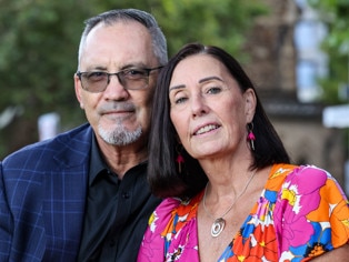 ADV NEWSSue and Lloyd Clarke, the parents of Hannah Clarke. Hannah and her three young children were killed by her partner. Sue and Lloyd are here for a forum on coercive control, which the government will move to criminalise later this year. Photographed in Victoria Square.Image/Russell Millard Photography