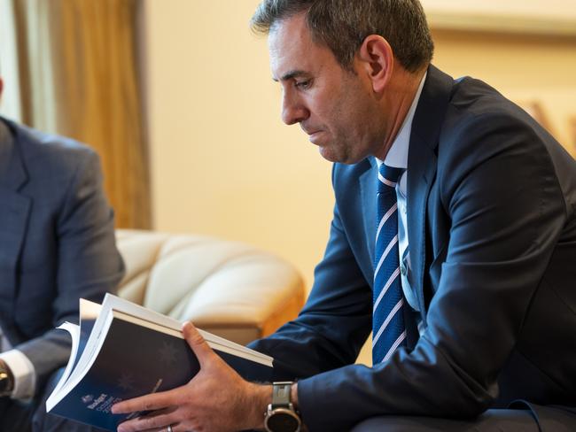 Prime Minister Anthony Albanese met with Treasurer Jim Chalmers on the eve of the federal budget at Parliament House in Canberra. Picture: NCA NewsWire / Martin Ollman