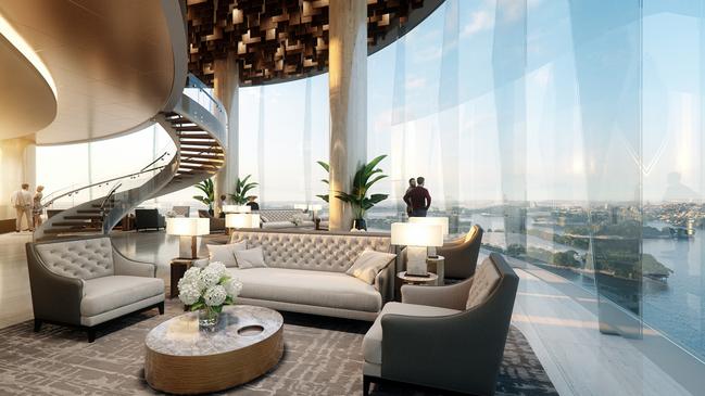 The Ritz-Carlton Hotel and Residential Tower will boast six stars and uninterrupted views of Sydney’s city skyline and harbour. Picture: Concept only