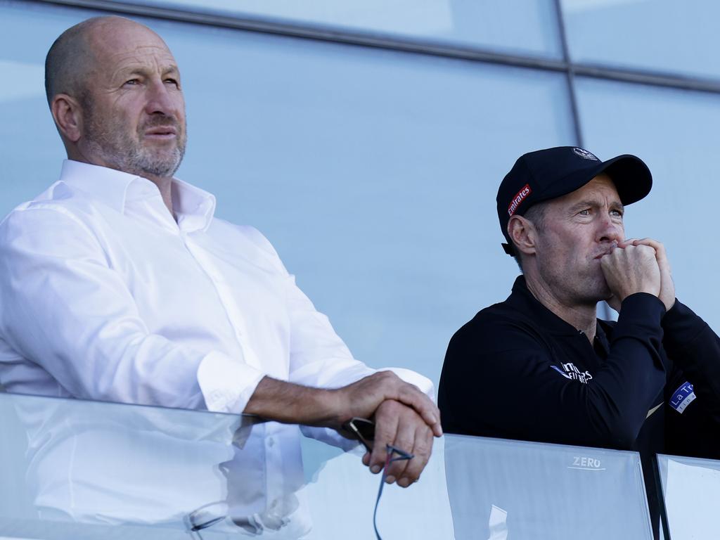 Pies coach Craig McRae and CEO Craig Kelly. Pic: Michael Klein