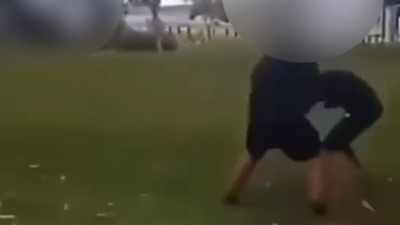 Shocking video has captured a group of youths fighting at a Gracemere park.