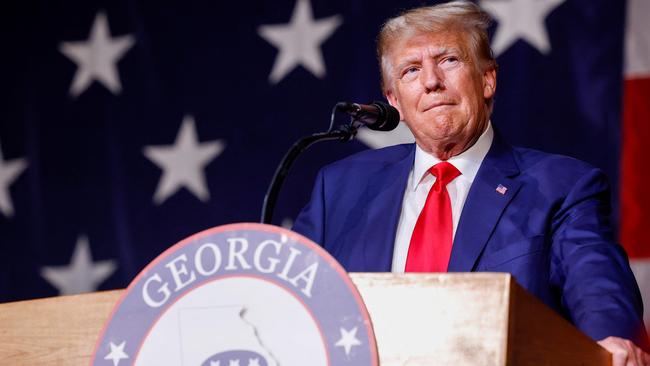 Donald Trump speaks at the Georgia state GOP convention in Columbus, Georgia. Picture: Getty Images via AFP.