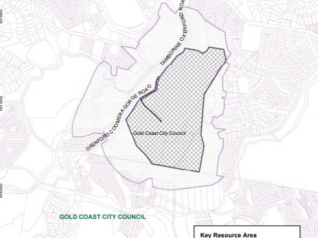 Oxenford quarry - the map from the State Government outlining the key resource area.