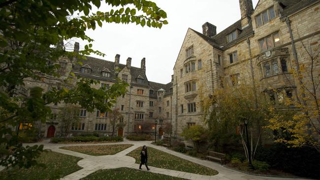 A Yale University student on campus in New Haven, Connecticut. The Justice Department accused Yale University of violating US civil rights law by illegally discriminating against white and Asian American applicants. The department's finding was rejected by Yale as ‘meritless’. Picture: Don Emmert/AFP