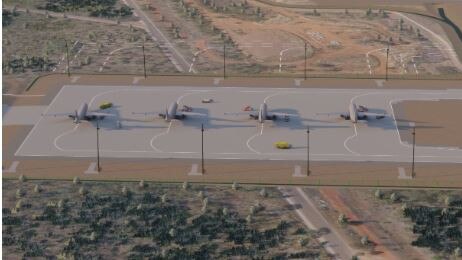 Plans for the upgrades, including this proposed aircraft apron, were revealed on Friday. Picture: Supplied