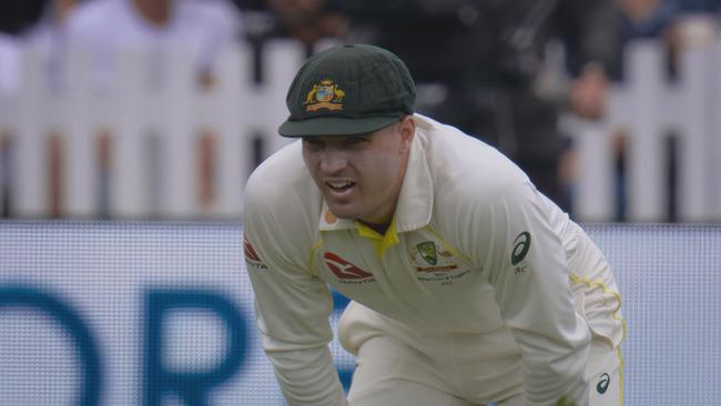 Alex Carey ahead of the Jonny Bairstow runout; Credit: Amazon Prime Video