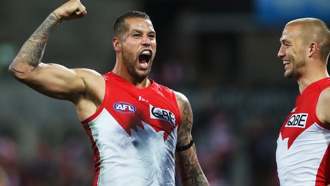 Lance Franklin was unstoppable against Carlton. Picture: Phil Hillyard