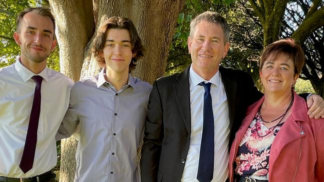 Adrian Phipps (pictured with family) was killed by a drink driving friend near Warrnambool in 2022.