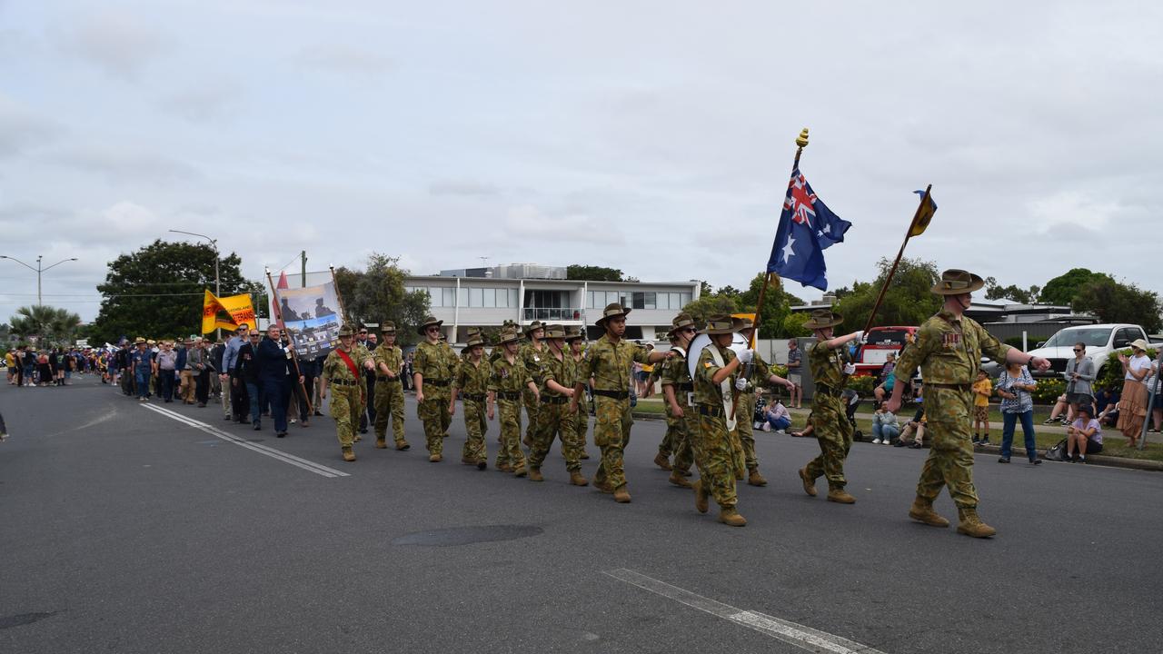 Army personnel in the Rockhampton ANZAC day march.