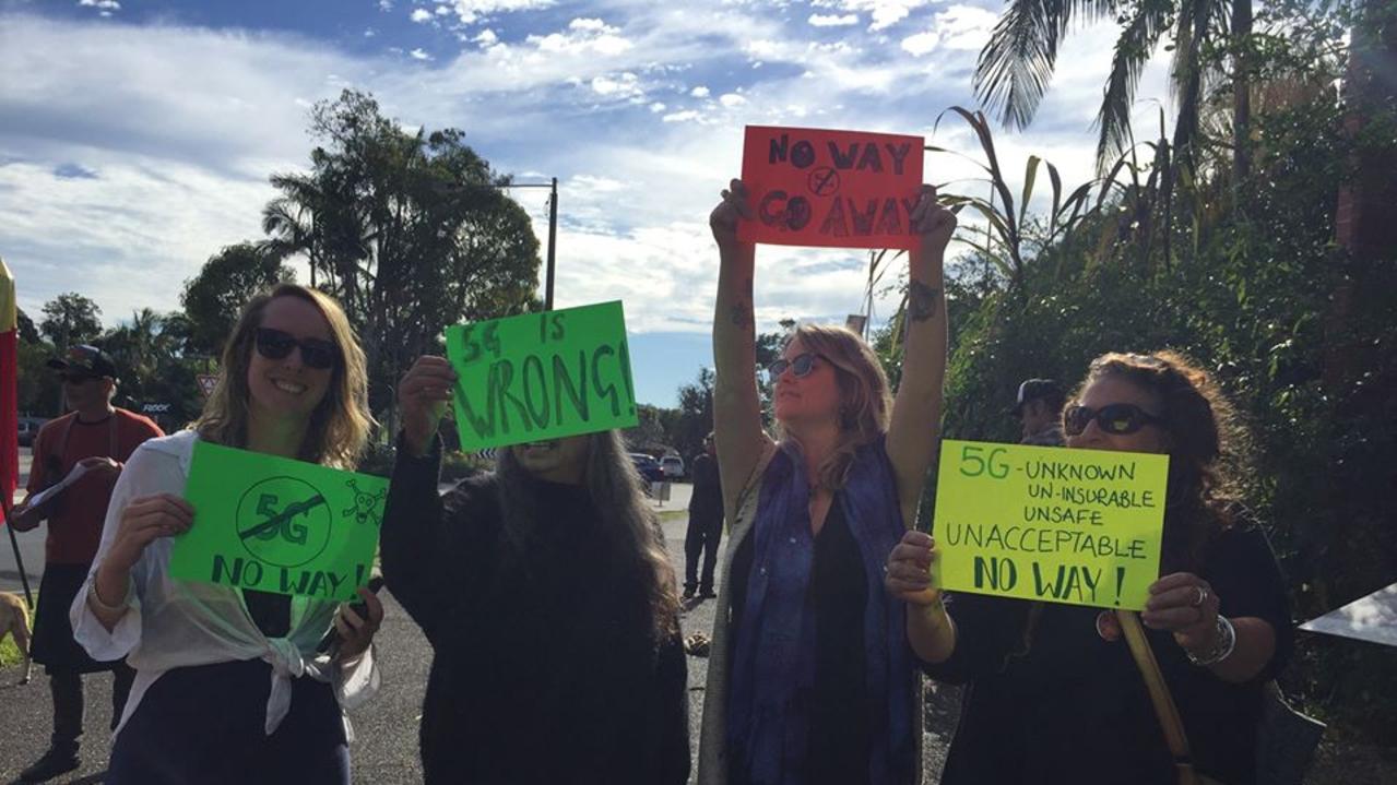 The regional town of Mullumbimby is the states’s north is fast becoming NSW’s conspiracy theory capital, with regular 5G tower protests taking place. Picture: Supplied from Sherrie Yeoman