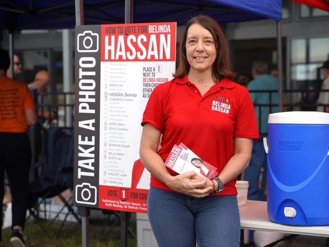 Belinda Hassan at the early voting for Mackay Regional Council election at the Mackay Showgrounds on Monday, March 4, 2024. Picture Heidi Petith