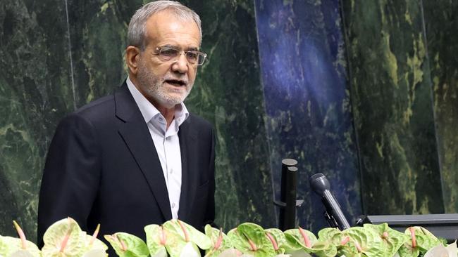 Iranian President Masoud Pezeshkian has warned Ayatollah Ali Khamenei against a strike against Israel. Picture: AFP.