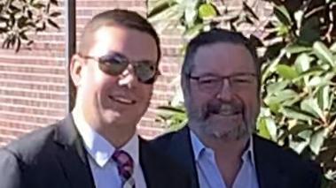 Lincoln Ellis (left) smiles while he leaves court. Picture: Madelaine Wong