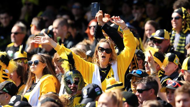 Richmond fans were dancing in the aisles during last year’s Grand Final win over GWS.