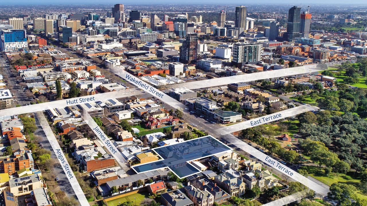 The former Parkwynd Hospital Site on East Terrace, Adelaide. Picture: Supplied by Colliers