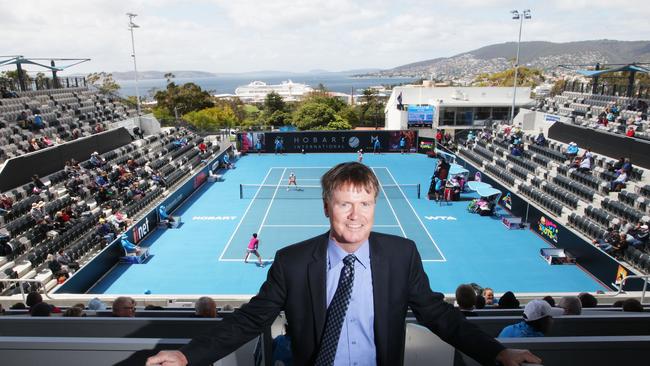 Former Tennis Australia president Steve Healy at the Moorilla Hobart International.