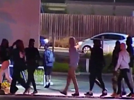 Screen grabs from 7NEWS of the teen riot in Taylors Hill. Must Credit 7 News