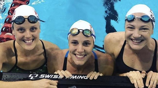 Paralympian Ellie Cole and the Campbell sisters. Supplied.