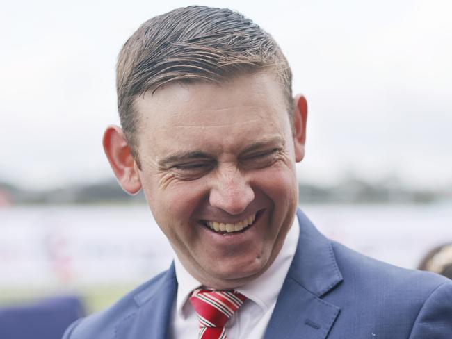 SYDNEY, AUSTRALIA - MAY 21:Trainer James Ponsonby looks on after winning race 3 the Schweppes Handicap with Philipsburg during Sydney Racing at Rosehill Gardens on May 21, 2022 in Sydney, Australia. (Photo by Mark Evans/Getty Images)