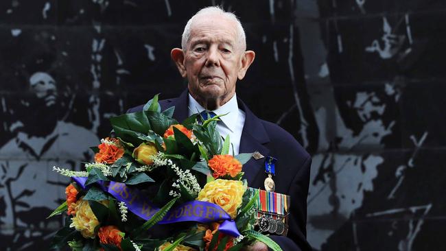 Reg Chard at the Kokoda Track Memorial Walkway in Sydney in April … ‘I can tell you what I know and … what I saw’. Picture: John Feder