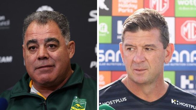 Mal Meninga and Jason Demetriou. Photos: Getty Images/News Corp