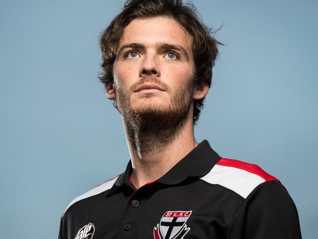 St Kilda's Dylan Roberton at the Linen House Centre, Seaford.