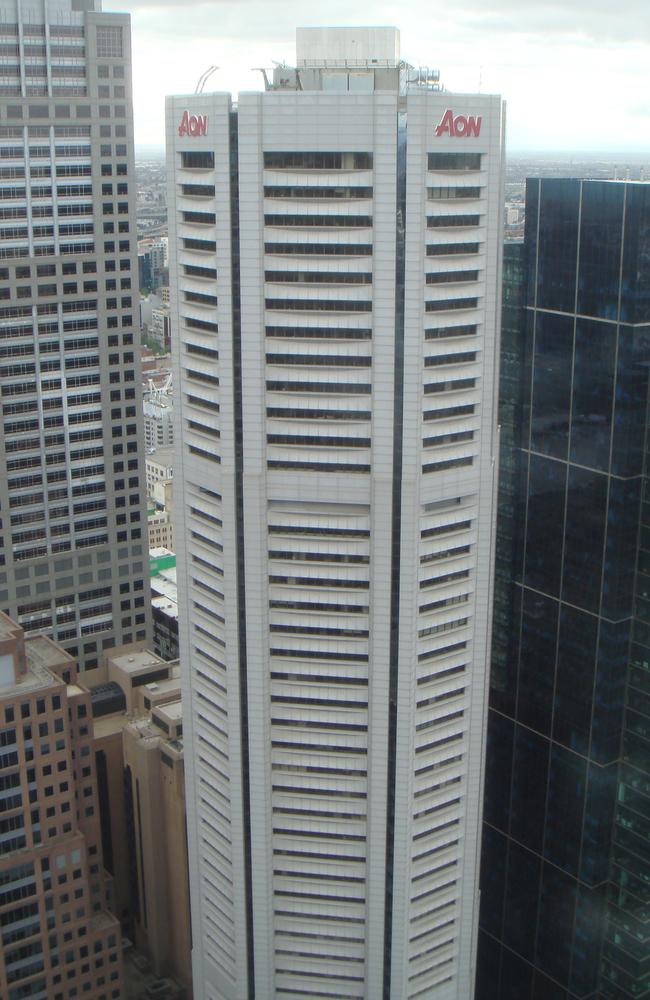 Naura House, now the AON building, was built by Nauru in 1972. It has undergone a facelift since it was built and had aluminium cladding added. Picture: HWT Library.