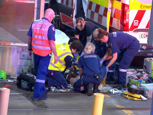 A 29-year-old e-bike rider allegedly rode into the path of a Subaru at Moore Park on Saturday morning. The rider remains in hospital in a critical condition. Picture: OnScene Bondi