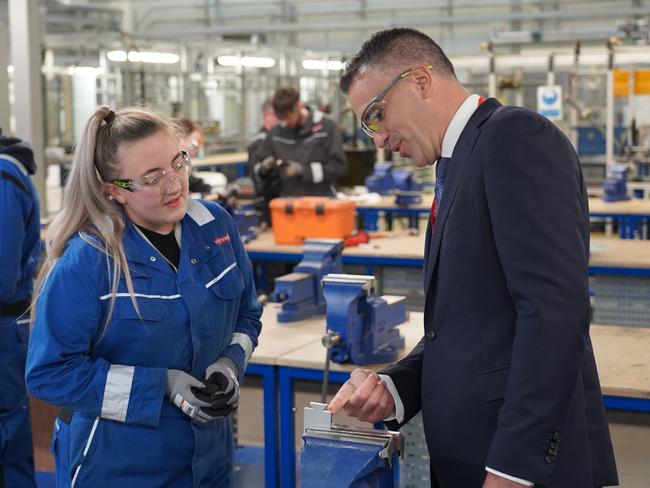 Premier Peter Malinauskas  at BAE Systems Submarines Academy for Skills and Knowledge at Barrow-in-Furness, United Kingdom. Picture: BAE SYSTEMS