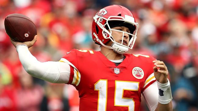 Patrick Mahomes and the Chiefs take on the Patriots in a blockbuster. Picture: Getty Images