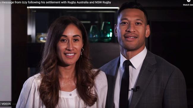 Israel Folau and his wife Maria following his settlement with Rugby Australia and NSW Rugby. https://www.israelfolau.com.au