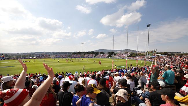 General view of the fans during the AFL Gather Round match between the Sydney Swans and West Coast Eagle at Mount Barker on April 6, 2024.  Photo by Phil Hillyard(Image Supplied for Editorial Use only - **NO ON SALES** - Â©Phil Hillyard )