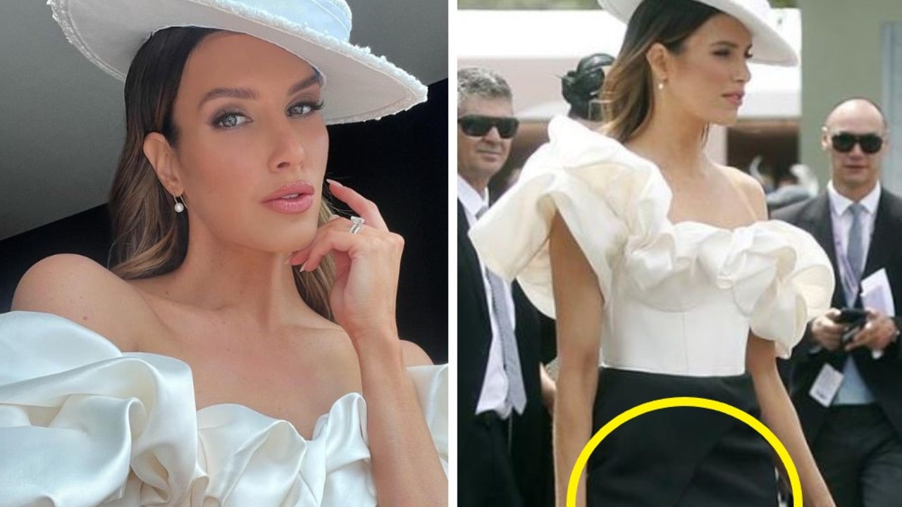 Model’s undies exposed by Derby Day mishap