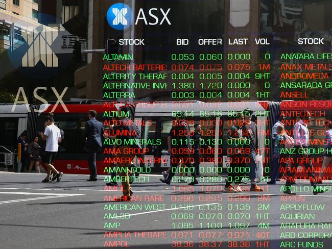 SYDNEY, AUSTRALIA: NewsWire Photos: MARCH 18 2024:  A general view of the digital boards at the ASX in Sydney. Picture: NCA NewsWire/ Gaye Gerard