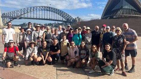 He set off from the Opera House after saying goodbye to his friends and family. Picture: Supplied