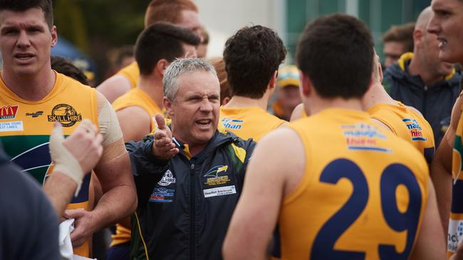 Michael Godden took a young Eagles group to a minor premiership in 2017. Picture: AAP/Matt Loxton)