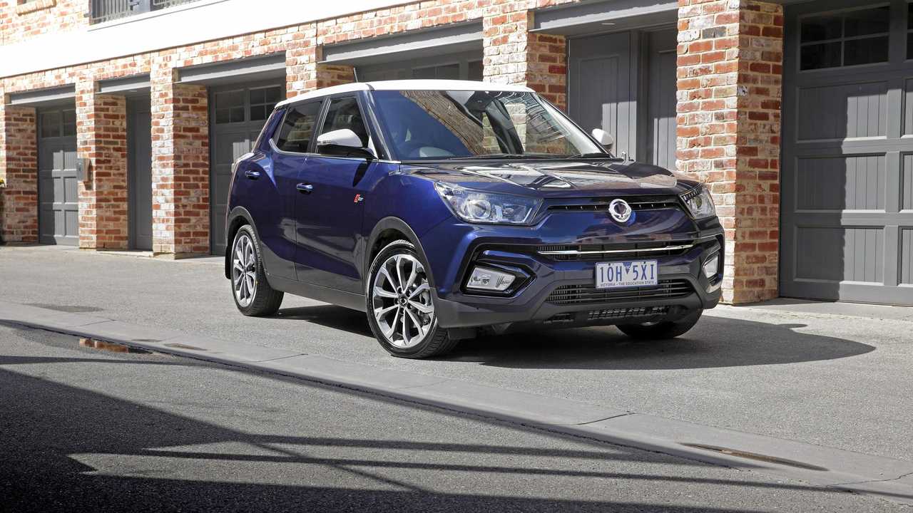 The star of the relaunched SsangYong range is the Tivoli compact SUV, which starts from $23,490 drive away. The range-topping two tone version is $34,490. Picture: Ssangyong