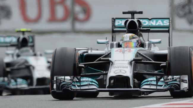 Mercedes swept to another one-two in Spain.