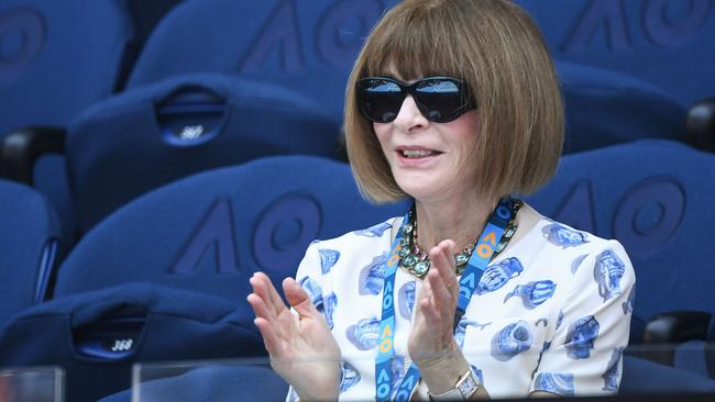 Wintour’s fashion choices have been closely watched at the Australian Open. Picture: AFP