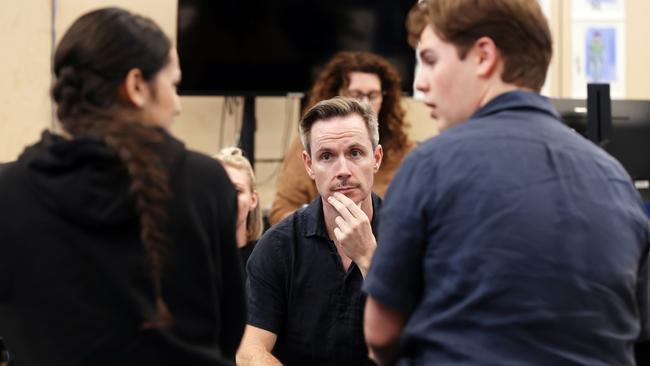 Georgia Laga'aia, Dean Bryant, Beau Woodbridge in Dear Evan Hansen rehearsals. Picture: Prudence Upton