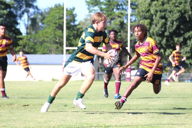 Ballymore Cup rugby action at the Albany Creek Brumbies Junior Rugby Union Club on Friday, April 12, 2024.