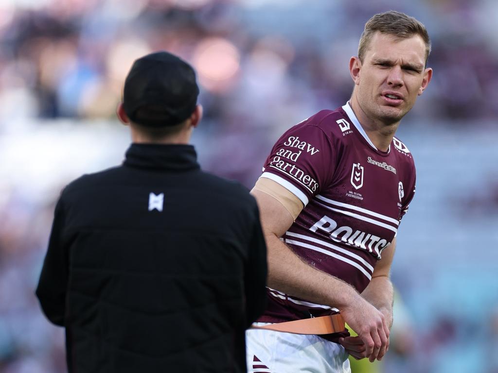 Trbojevic had to have his shoulder needled against the Bulldogs. Picture: Cameron Spencer/Getty Images