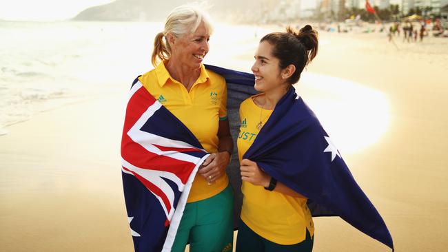 Mary Hanna, Australia’s oldest athletes, and shooter Aislin Jones, our youngest.