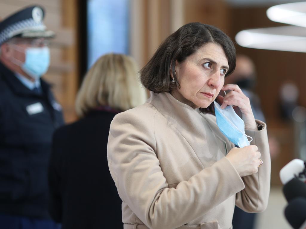 NSW Premier Gladys Berejiklian does not want supermarket security enforcing Covid-19 rules. Picture: NCA NewsWire/Christian Gilles