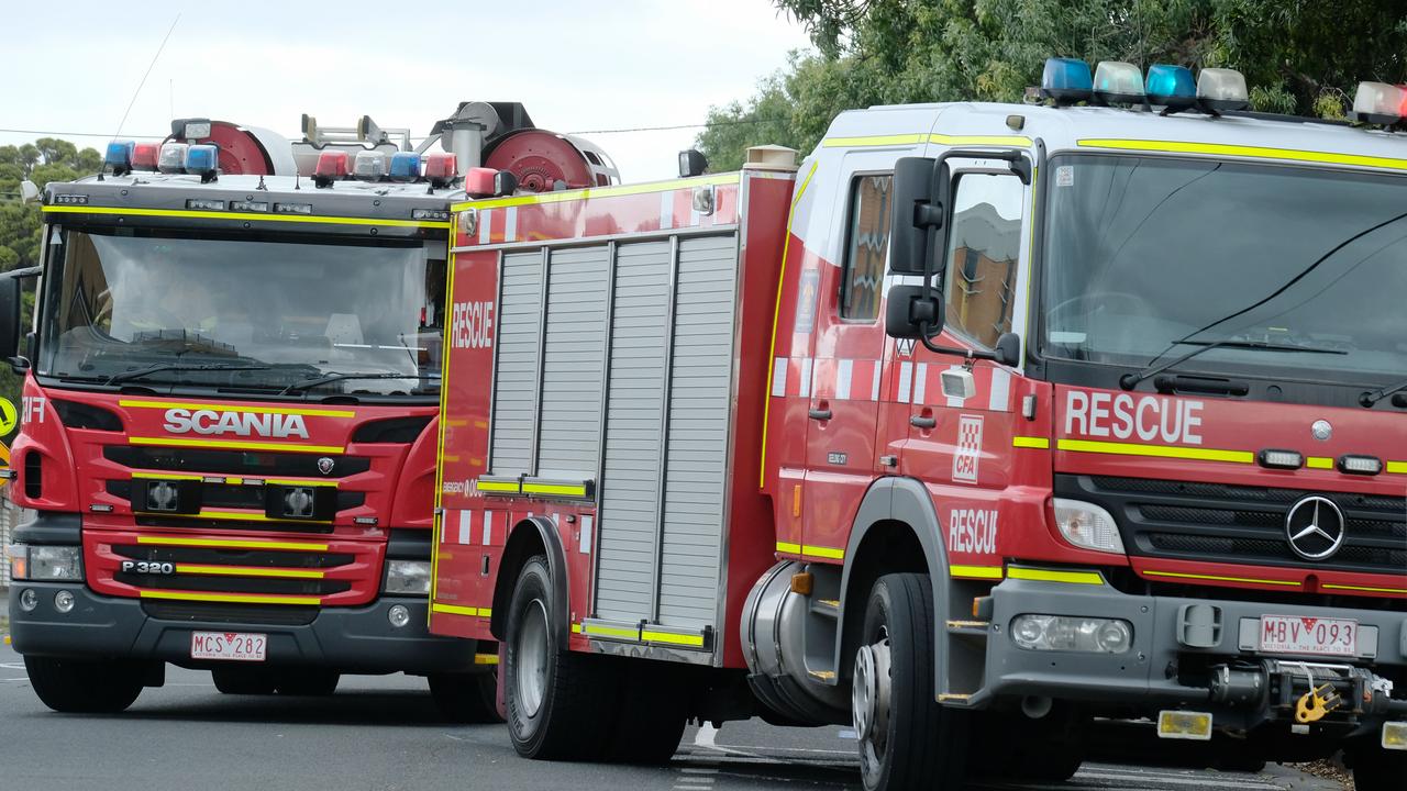 Six CFA fire trucks attended the fire in Apollo Bay on Saturday, with a crime scene initiatlly established.